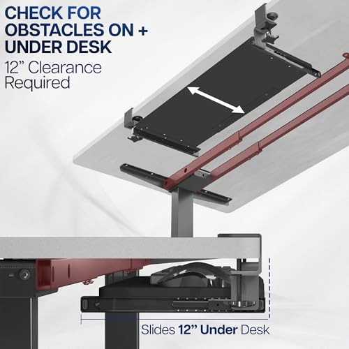 Black Extra Large Clamp-on Keyboard Tray 34 Inch for Desks - Mount-KB15EB