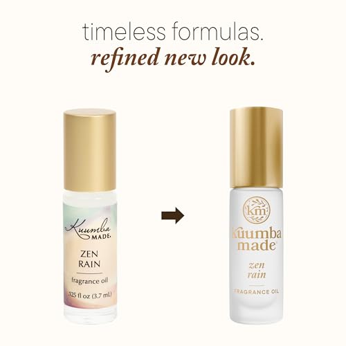 Kuumba Made Zen Rain Fragrance Oil, Long-Lasting Small-Batch Perfume Roller, Vegan, Alcohol-Free, 0.15 Fl Oz