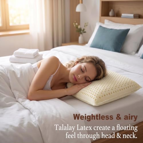 Premium Talalay Latex Pillow - Standard Mid Loft, Natural Support for Side & Back Sleepers