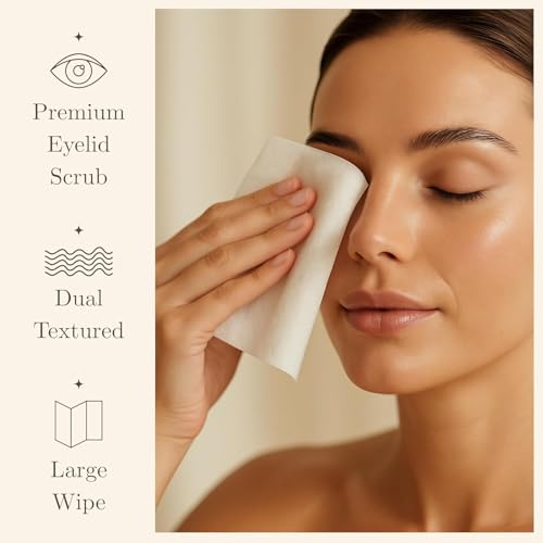 DERMORE Eyelid Cleansing Wipes with Tea Tree, Chamomile & Aloe; Daily Relief & Gentle Hygiene for Dry, Itchy Skin; Preservative-Free, Individually Wrapped for Convenient, Refreshing Skin Care - 50 Pcs