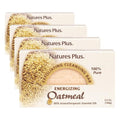 NaturesPlus Oatmeal Cleansing Bar - 3.5 Ounce - All Natural, Exfoliating & Energizing - Moisturizing, Revitalizing & Gentle On Skin - Aromatherapuetuic Plant Extracts, Essential Oils (Pack of 4)