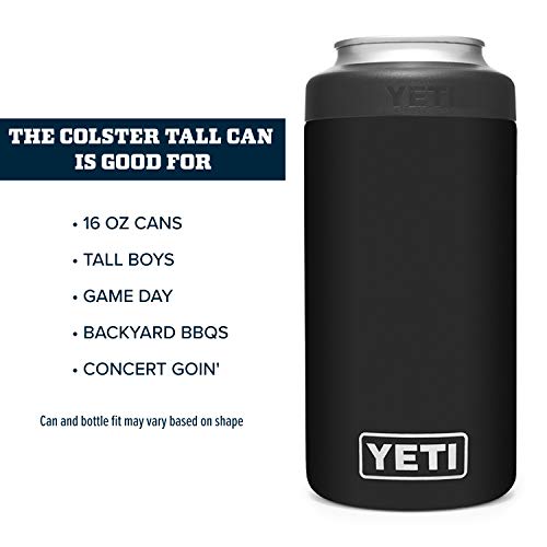 YETI Rambler 16 oz. Colster Tall Can Insulator Black - Keeps Beverages Cold