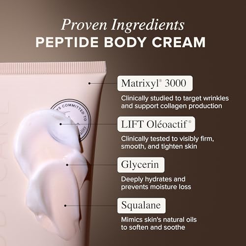Asterwood Power Peptide Firming Body Cream 7 Fl Oz - Skin Tightening & Hydrating Moisturizer