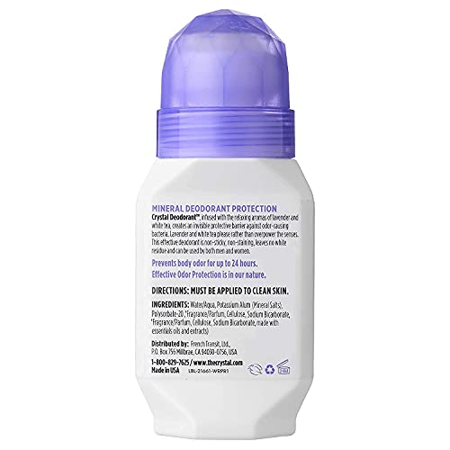 Crystal Deodorant Mineral Roll-On Lavender & White Tea 2.25 oz (Pack of 5)