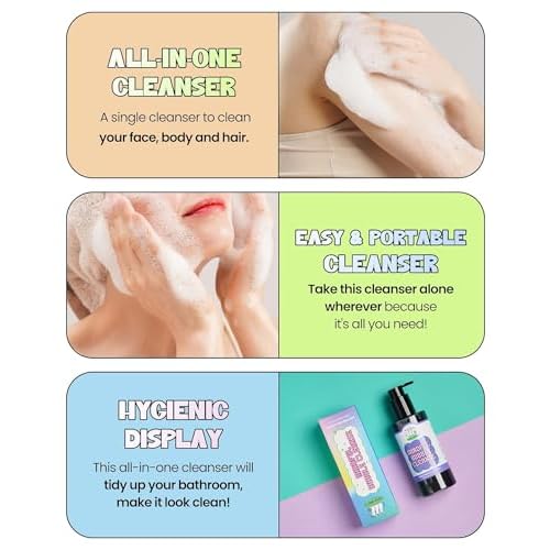 CHASIN' RABBITS Mindful Bubble Cleanse | Vegan All In One Face to Body Bubble Cleanser | Pore Purifying with Charcoal face wash for mens, For Oily Skin | 200mL/6.76 fl. oz