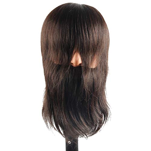Mannequin Head for Hair Styling with 100% Human Hair and Clamp Stand