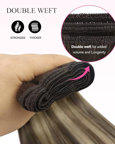 YoungSee Sew-In Hair Extensions Chocolate Brown Balayage 14 Inch 70g - Variation of 2-C-#4/18/4