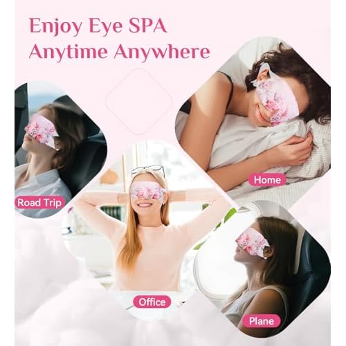 6 Packs Rose Heated Eye Mak - Heating Eye Mask Warm Compress for Dry Eyes Puffinesss Dark Circles Sleep Stye Irritation Stress Relief Self Care Wellness Spa Relaxation Gift