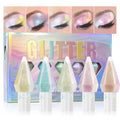 6 Pcs Liquid Glitter Eyeshadow Set Colorful Eyeliner with Long-Lasting and Waterproof Shinning Eye Shadow Gift for Women Eye Makeup(Diamond C)