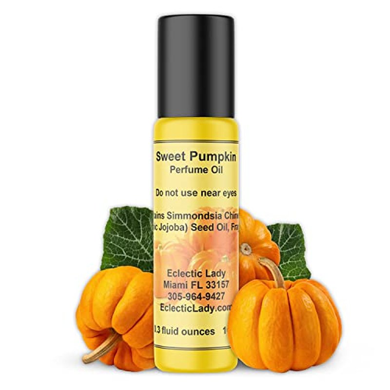 Eclectic Lady Sweet Pumpkin Perfume Oil, 0.3 Oz Portable Roll-On Fragrance with Long-Lasting Scent, Delightful Essential Oils and Jojoba Oil For Daily Use