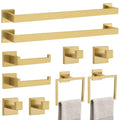 Brushed Gold 10-Piece Bathroom Hardware Set - Wall Mounted SUS304 Stainless Steel