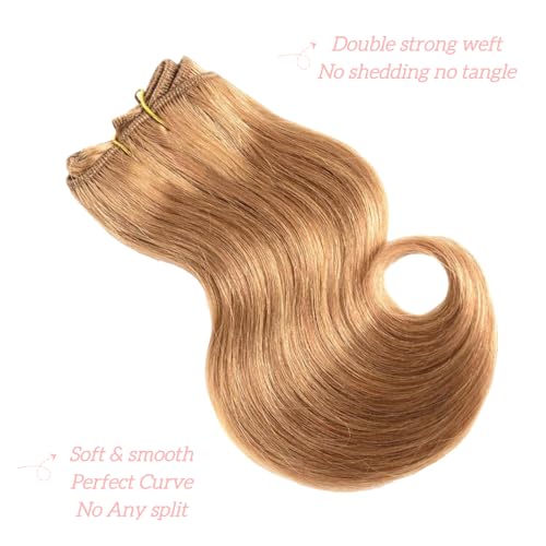MXMaoYiCTR 6-Pack 8 Inch Honey Blonde Brazilian Virgin Body Wave Hair Extensions