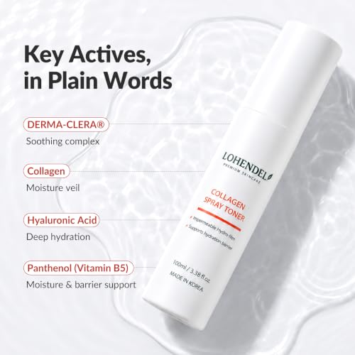 Collagen Face Toner Spray for Sensitive Skin - Hydrating & Calming Korean Skincare