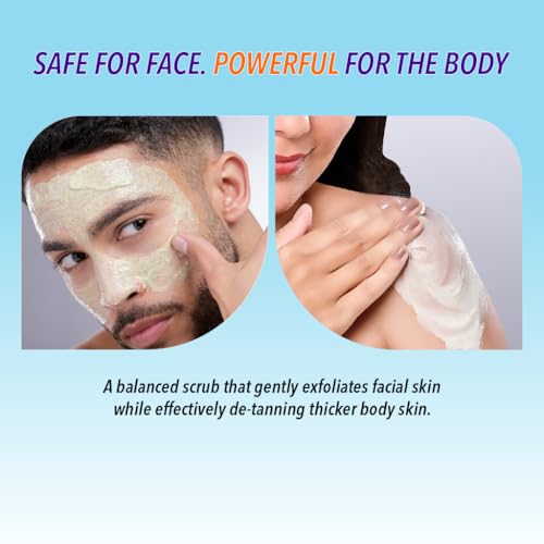DR.RASHEL De-Tan Face & Body Scrub 12.84?Fl?Oz Exfoliating Face Wash with Natural Extracts for Tan Removal, Blackhead Remover & Oil Control Cleanser ? Suitable for Most Skin Types - 380ml