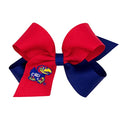 Girls' Collegiate Game Day Hair Bow Kansas Medium by Wee Ones on WeeStay Clip