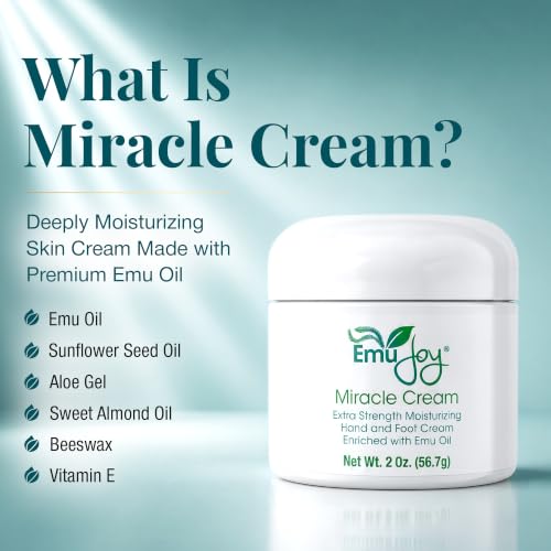 Emu Joy Miracle Hand & Foot Cream - Intensive Dry Skin Moisturizer 2 oz