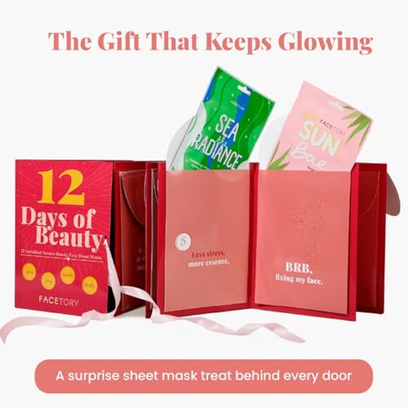 FACETORY Valentine¡¯s & Galentine¡¯s Day Skincare Gift Set | 12-Day K-Beauty Sheet Mask Collection | Self Care Gift for Women, Friends & Besties