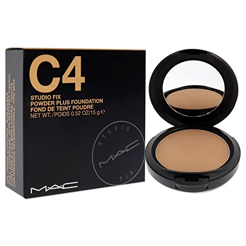 Powder Foundation for Women - MAC Studio Fix Plus C4 0.52 oz, Matte Finish