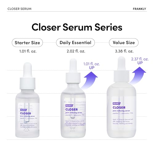 Frankly Closer Serum Jumbo 2 Fl Oz Pack of 2 - Pore Minimizer, Anti-Aging, Hydrating Vegan Serum