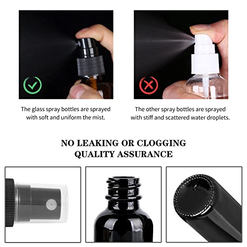 2oz Glass Spray Bottles with Fine Mist Sprayer - Essential Oil & Cosmetic Use, Pack of 24