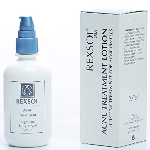 REXSOL Acne Treatment Lotion Nighttime Salicylic Acid Lotion (120 ml / 4 fl oz)
