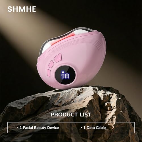 SHMHE Red LED Gua Sha Massager for Face & Neck - Skin Firming & Contouring