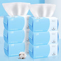 Cotton Facial Wipes 100 Count Pack of 6 - Dry & Wet Multi-Purpose Face Towels for Skin Care & Makeup Removal