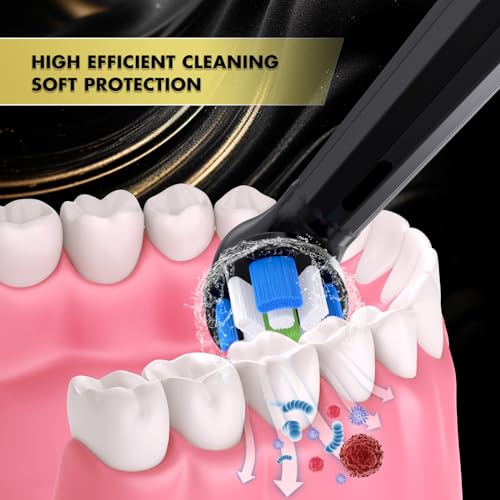 Electric Toothbrush Replacement Heads 16 Pack for Oral-B iO Series - Black - Sanitary Sealed