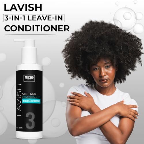 Miche Beauty Lavish Leave-In Conditioner for Curly, Wavy & Kinky Hair – 8oz, Silicone & Paraben Free