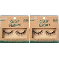 KISS Sister Nature False Eyelashes, 'Dawn', 12 mm, 100% Natural Hair, Recyclable Paper Box, Printed with Soy Ink, Cruelty Free, Vegan, Includes 1 Pair of Reusable Strip Lashes (Pack of 2)