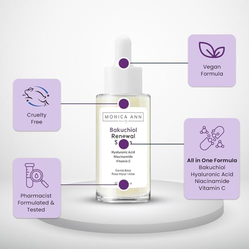 Bakuchiol Face Serum for Anti-Aging & Brightening with Hyaluronic Acid