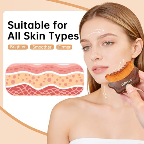3-Pack Lymphatic Face Contour Brushes for Facial Sculpting & Anti-Puffiness - Brown
