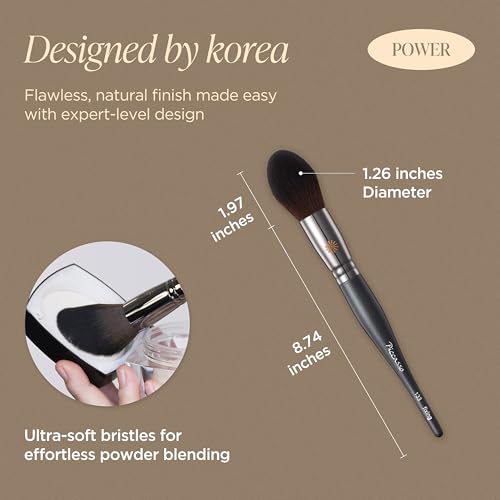 Piccasso 133 Fixing Powder Brush ? Soft Synthetic Bristles for Setting Powder, Smooth and Flawless Face Makeup, Gentle Coverage for Pores and Texture, Korean Professional Makeup Brush for Daily Use