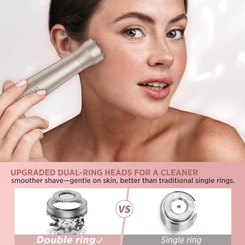 Electric Razor for Women 2-in-1: Painless Rechargeable Shaver for Face Legs Underarms and Bikini Area ? Travel Lock