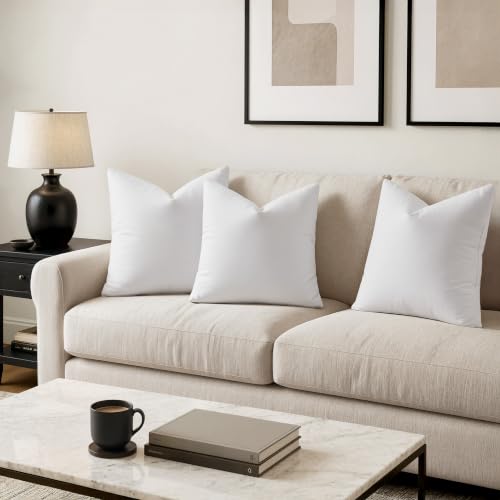MIULEE 30x30 Inch Feather Down Pillow Inserts Set of 2 - Fluffy Couch & Bed Pillows