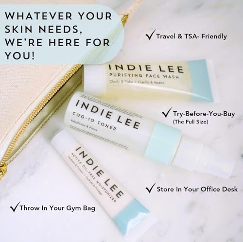Indie Lee Discovery Skincare Set - Brightening Cleanser, CoQ-10 Toner & Squalane Oil - Travel 3-Piece Multicolor