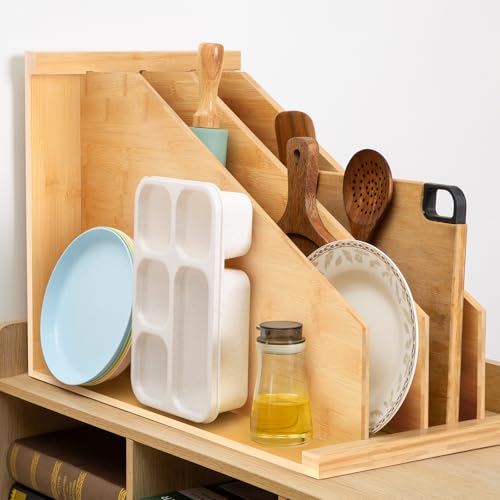 Kitchen Cabinet Tray Divider with 3 Removable Dividers - 15x22x12 Inches, Organize Pots, Pans & Lids - Variation 1