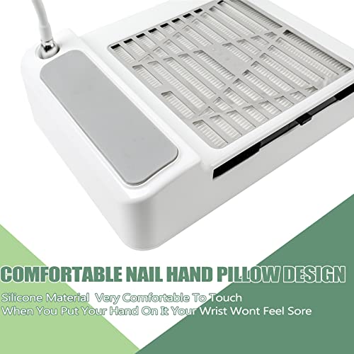 Nail Dust Collector Vacuum with LED Lamp & Accessories for Salon & Home Use