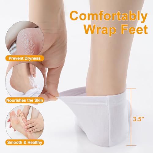 Moisturizing Spa Socks for Men & Women - Silky Soft Bamboo Rayon, 12 Pairs White One Size