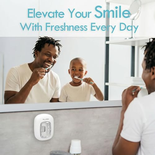 White UV Toothbrush Sanitizer Cover with Magnetic Wall Mount - Travel Friendly
