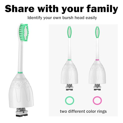 8 Pack Electric Toothbrush Replacement Heads for Sonicare E-Series & More - Blue & Pink, Includes Protective Cover