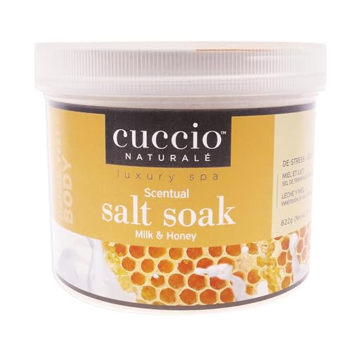 Salt Soak for Feet and Body - Milk and Honey Scent - 29 Oz - Invigorating Spa Bath