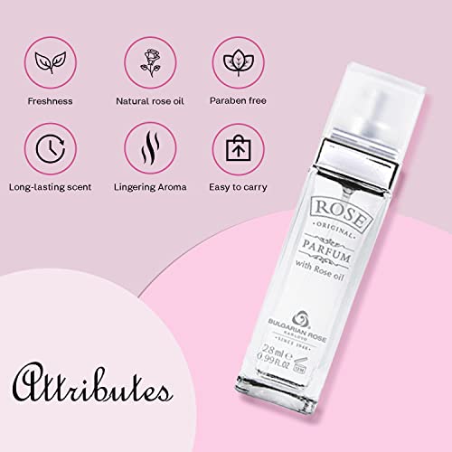 Bulgarian Rose Perfume - Natural Parfum with Essential Oils - Unisex 28ml