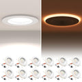 White 12-Pack 5/6 Inch LED Recessed Lighting with Night Light - Dimmable