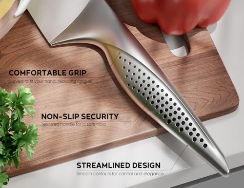ASETY Steel Gray 15-Piece Knife Block Set - Premium Stainless Steel Kitchen Cutlery