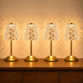Nusogon Rechargeable Cordless Crystal Table Lamp - Gold-Diamond Touch Control