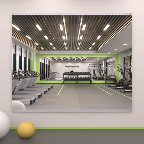 LOAAO 48x24 Inch Gym Mirrors 2 Pack - Home Workout Wall Mirrors, Tempered Safety Glass