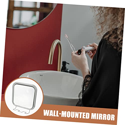 Yardwe Suction Cup Makeup Mirror with Hook 6.7 Inch Fogless Shower Mirror for Bathroom Vanity Personal Grooming Easy Mount Removable