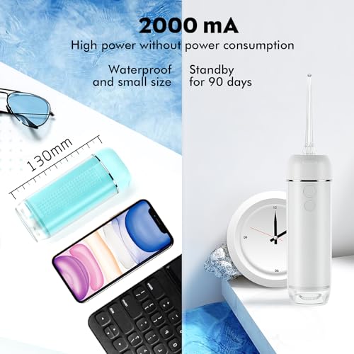 Pink Portable Cordless Water Dental Flosser - 5 Modes, 200ml Tank, IPX7 Waterproof