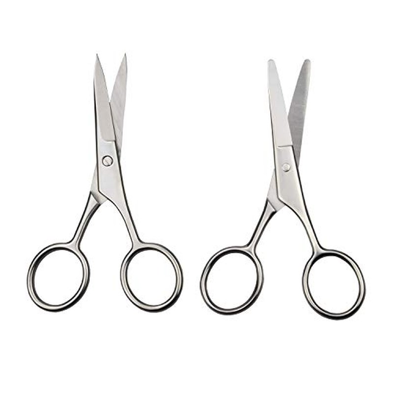 4-Piece Beard Scissors Set, Grooming Scissors, Mustache & Beard Combs, Storage Bag